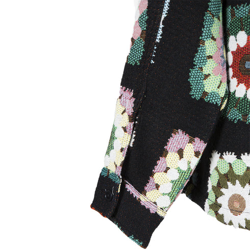 Sunflower Flora Cpo Shirt Black Floral 4082 Degli Uberti